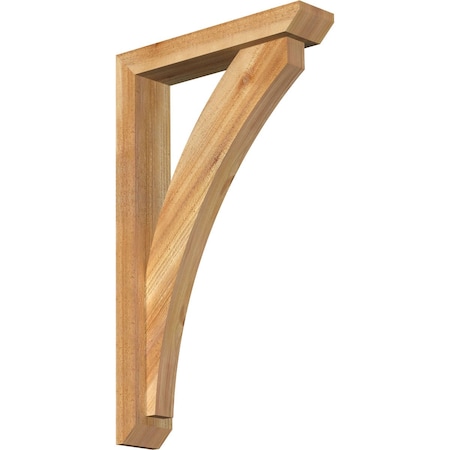 Ekena Millwork Thorton Slat Rough Sawn Bracket w/ Offset Brace, Western Red Cedar, 4"W x 18"D x 30"H BKT0402X18X30THR06RWR